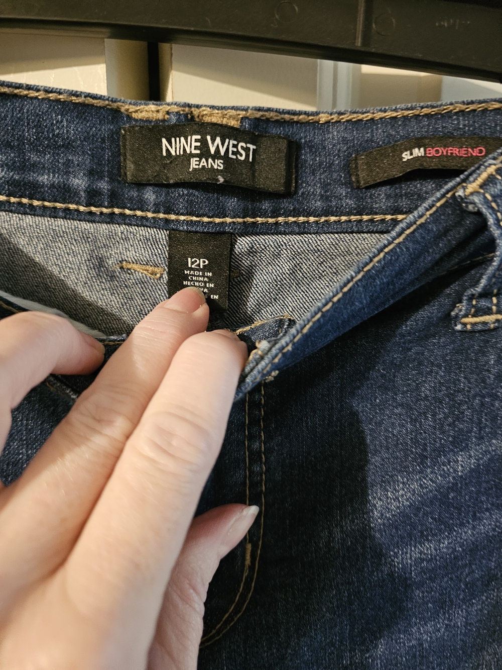 Nine West Dark Blue Straight Leg Women’s Jeans 12P - Picture 2 of 4